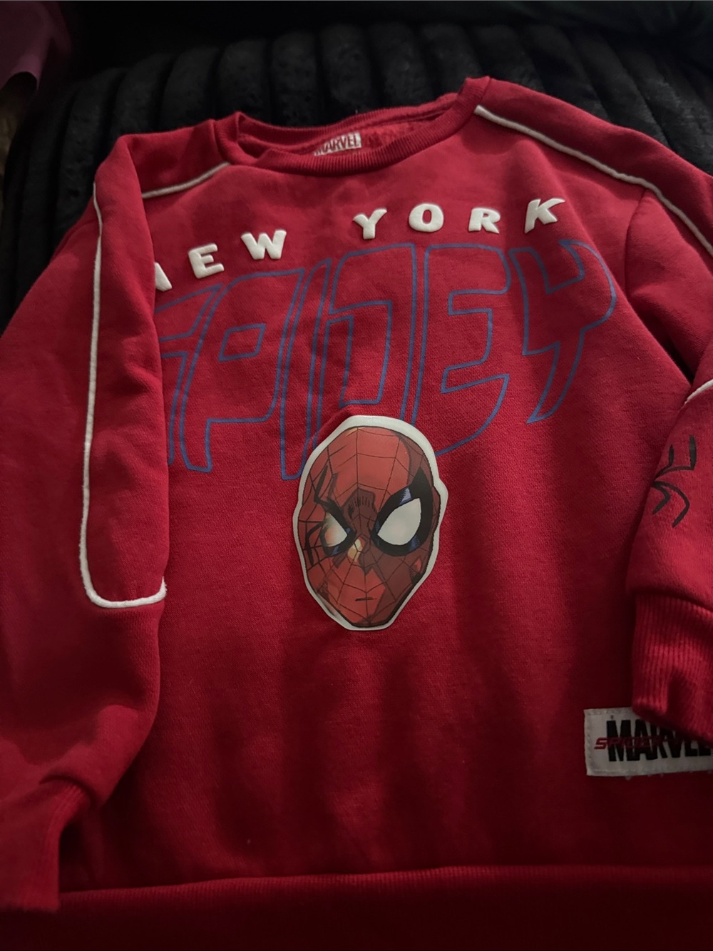 Marvel Red Kids Spider-Man Sweatshirt with White Piping